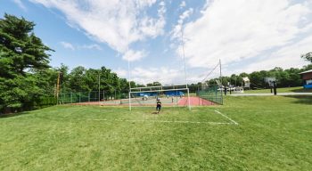 sports field and tennis court